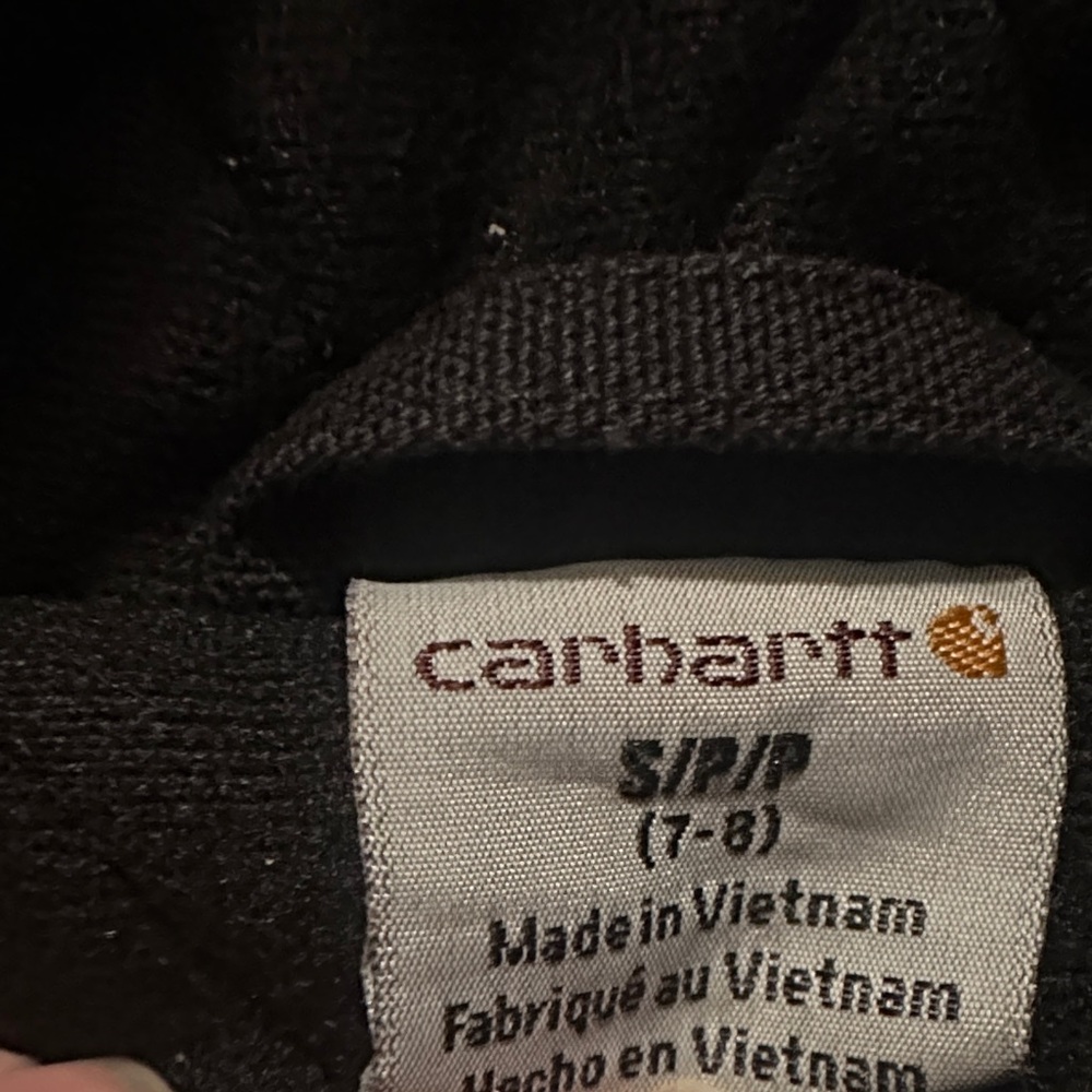 Carhartt Kids Black Zip Hoodie Jacket Logo Pocket- Size Small Boys with pockets - Picture 2 of 6